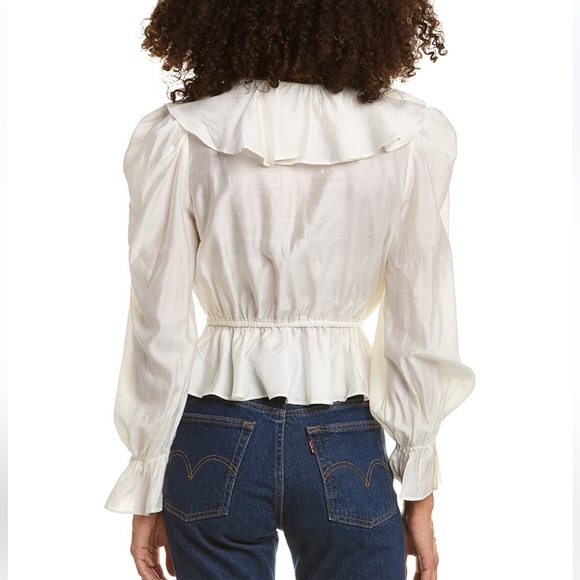 Aiden Ruffled Blouse in Cream, Size Medium - Picture 3 of 17